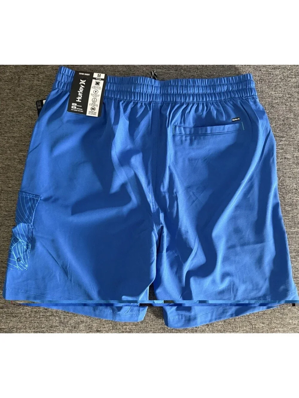 Hurley Men’s Medium Outline Leaf Volley Swim Hydro Shorts Blue New w/Tags $50